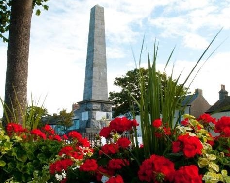 flower display at the monument